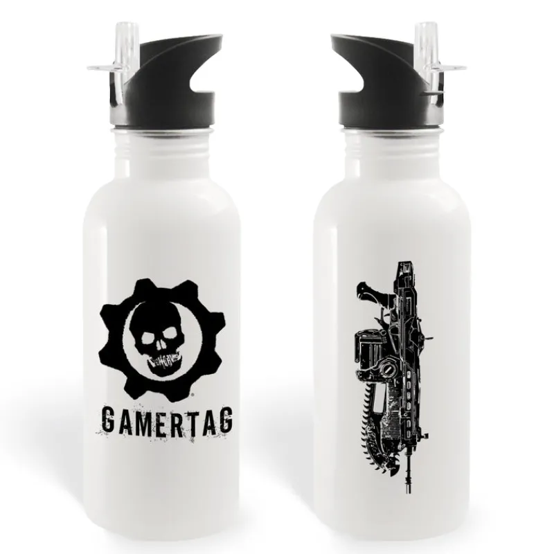 photomugs Gears of War Personalized 20 oz Screw Top Water Bottle with Straw Clearance