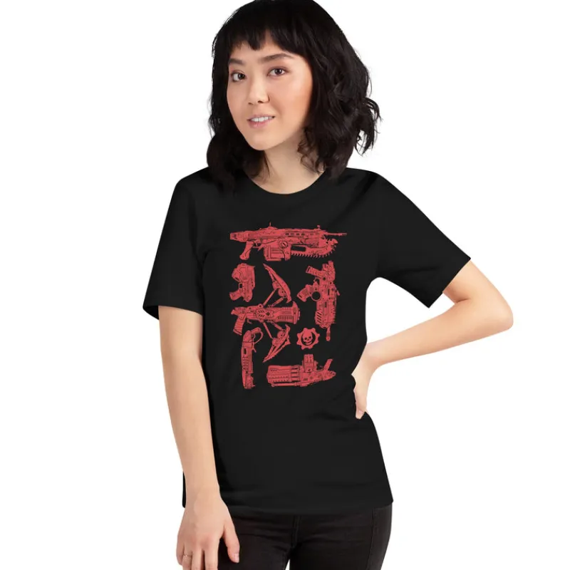 printful Gears of War Weapon Cover System T-Shirt Sale