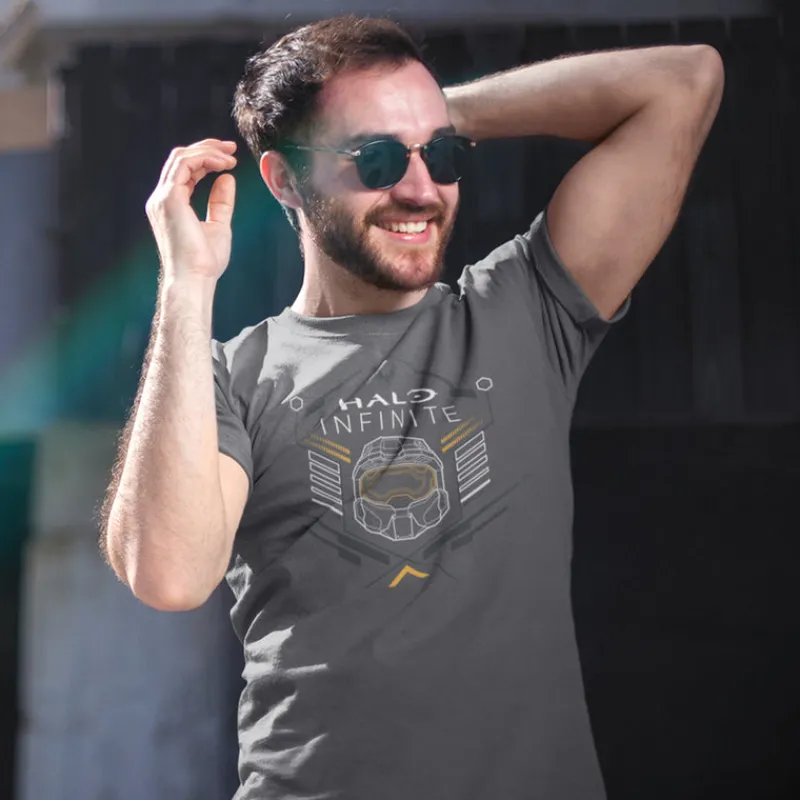 printful2 Halo Infinite Chief Helmet Badge Tee Flash Sale