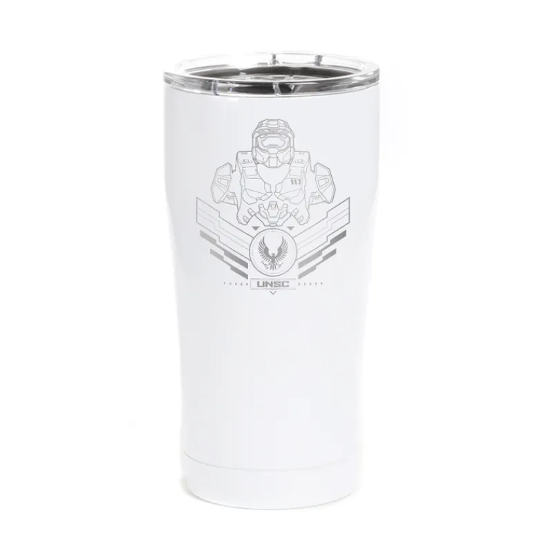 vismark Halo Infinite Master Chief Line Art Laser Engraved Tumbler Best