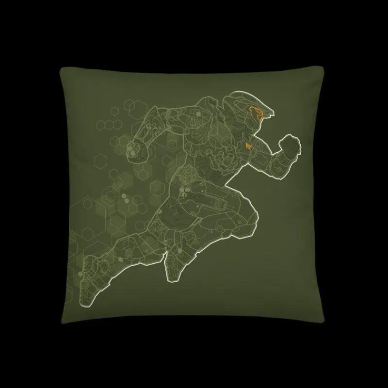 printful2 Halo Infinite Sprinting Master Chief Throw Pillow Hot