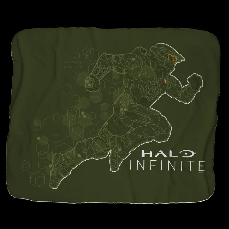printful2 Halo Infinite Sprinting Master Chief Sherpa Blanket Best