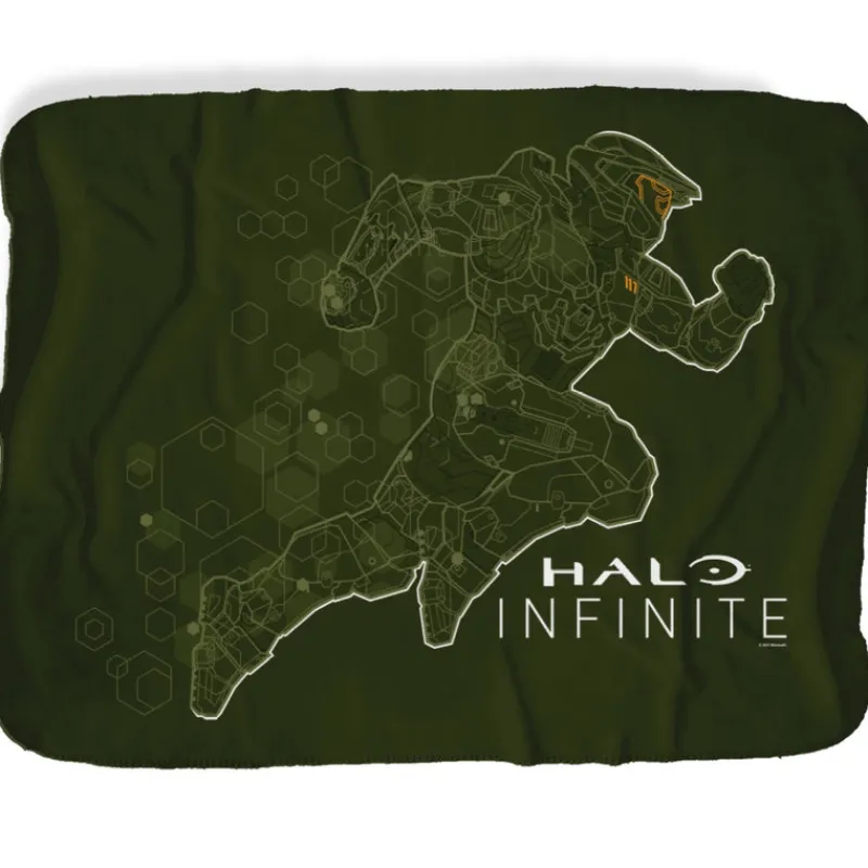 printful2 Halo Infinite Sprinting Master Chief Sherpa Blanket Best