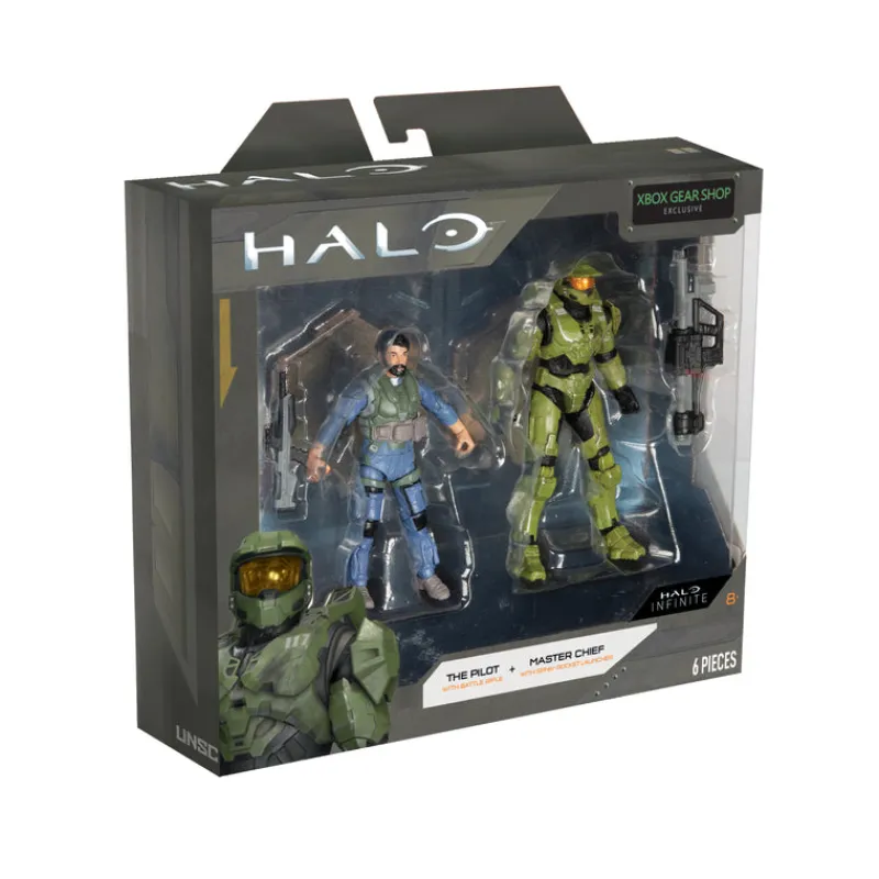 vp-jazzwares Halo Infinite The Pilot and Master Chief Action Figure 2-Pack - Xbox Gear Shop Exclusive Best Sale