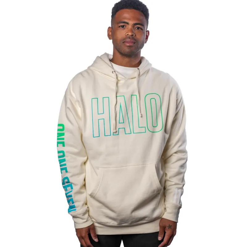 vp-metathreads Halo One One Seven Cream Pullover Hoodie Online