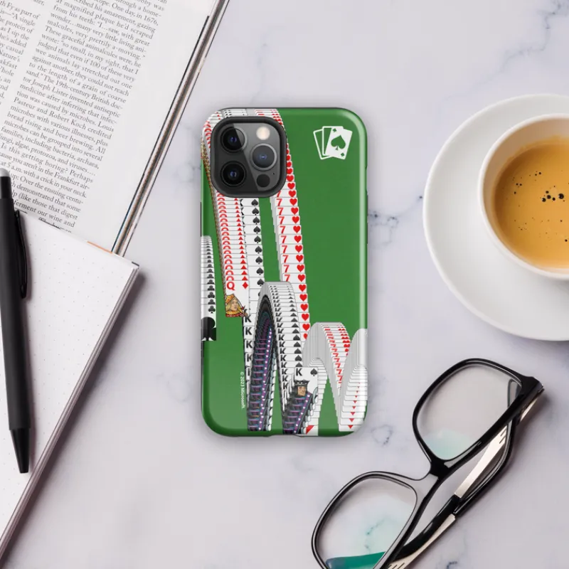 printful Microsoft Solitaire Bouncing Cards Tough Phone Case - iPhone Cheap