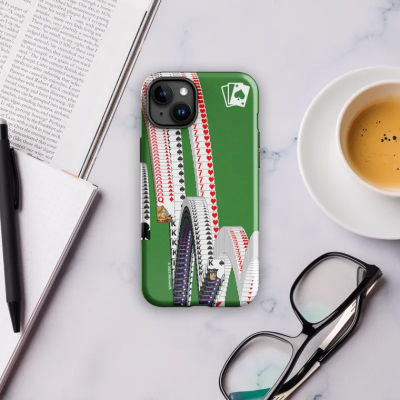 printful Microsoft Solitaire Bouncing Cards Tough Phone Case - iPhone Cheap