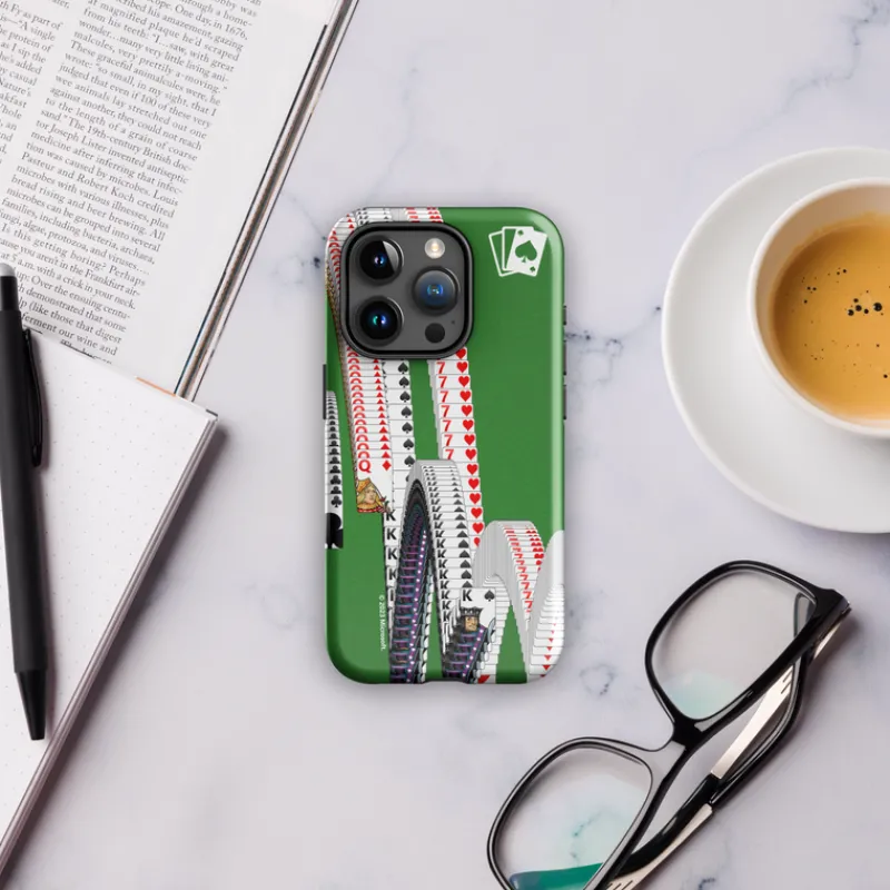 printful Microsoft Solitaire Bouncing Cards Tough Phone Case - iPhone Cheap