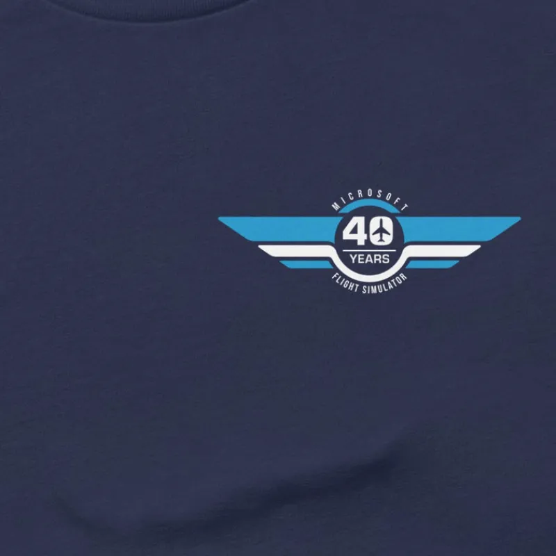 printful2 MS Flight Simulator 40th Anniversary Wings T-Shirt Flash Sale
