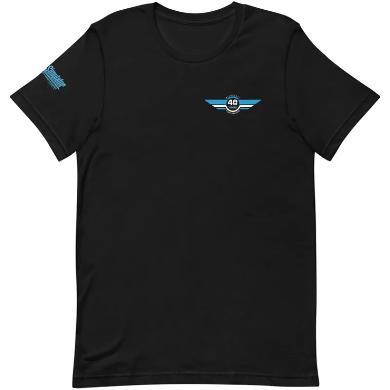 printful2 MS Flight Simulator 40th Anniversary Wings T-Shirt Flash Sale