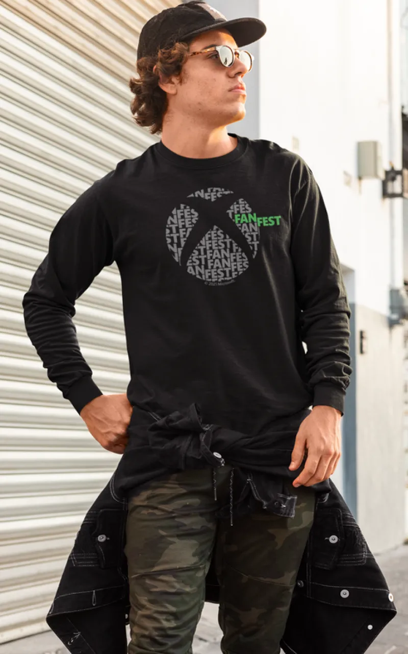 printful2 Xbox FanFest Wordmark Sphere Long Sleeve T-shirt Hot