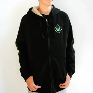 vp-sportiqe Xbox Green Sphere Sherpa Lined Zip Hoodie Outlet